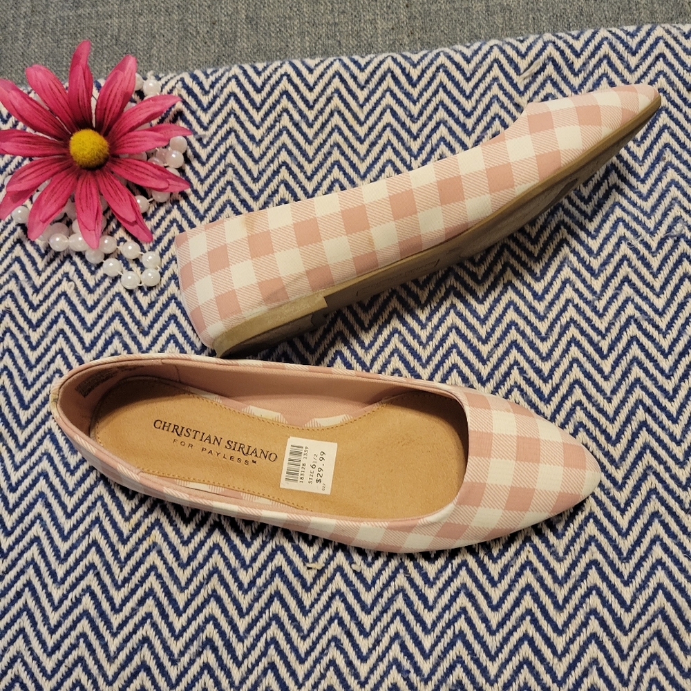 Christian Siriano Blush Checkered Women's Flats